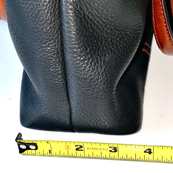 FOSSIL Two-Tone Crossbody Handbag Black Brown Pebble Leather EUC - Picture 6 of 9